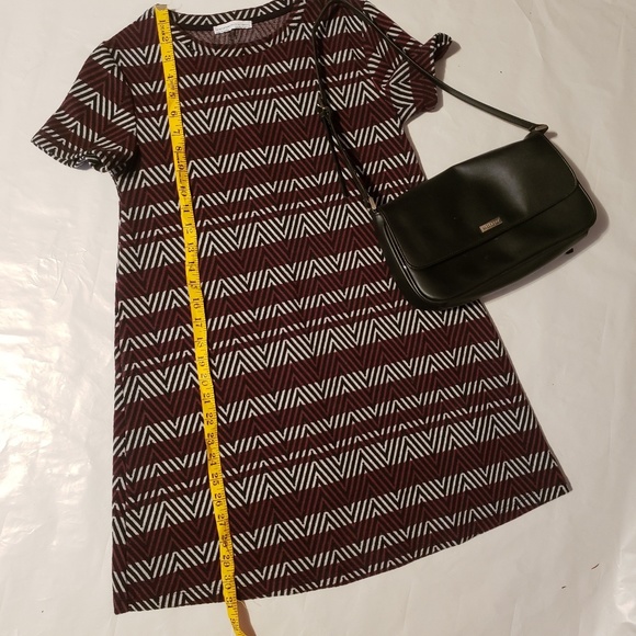 Zara Chevron Patterned Short Sleeve Tent Dress - Picture 6 of 8